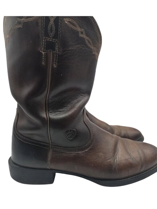 Ariat Mens Heritage Roper Cowboy Boot Distressed Brown 35525 Size 10.5 D Pull On
